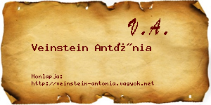 Veinstein Antónia névjegykártya